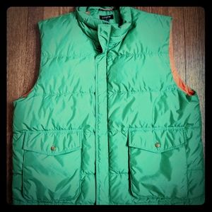 J. Crew Men's Green Puffer Down Vest XL Insulated